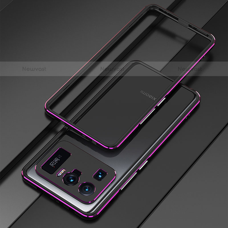 Luxury Aluminum Metal Frame Cover Case for Xiaomi Mi 11 Ultra 5G Purple