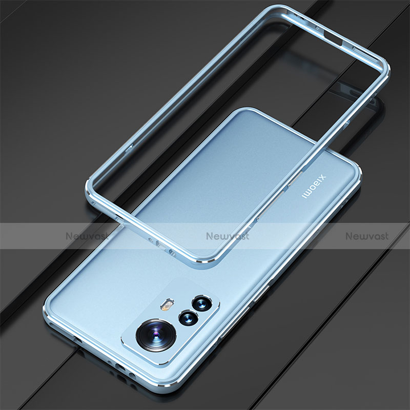 Luxury Aluminum Metal Frame Cover Case for Xiaomi Mi 12 5G Blue