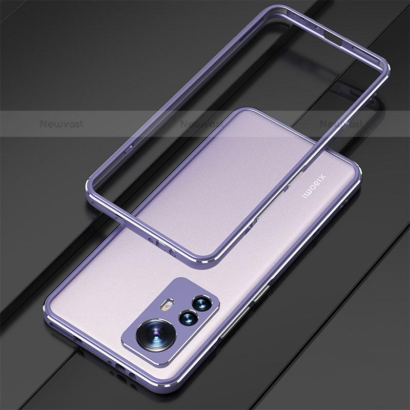 Luxury Aluminum Metal Frame Cover Case for Xiaomi Mi 12X 5G Clove Purple