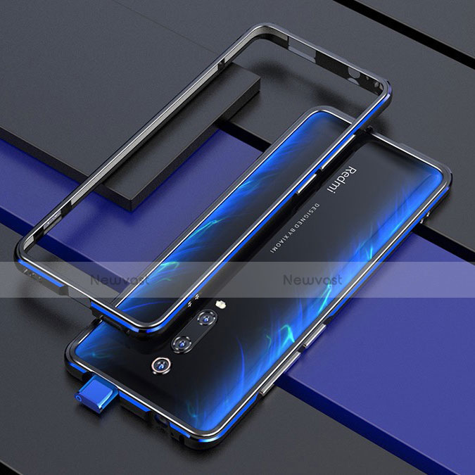 Luxury Aluminum Metal Frame Cover Case for Xiaomi Mi 9T Pro Blue and Black