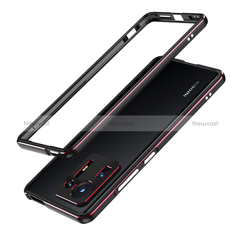 Luxury Aluminum Metal Frame Cover Case for Xiaomi Mi Mix 4 5G Red and Black