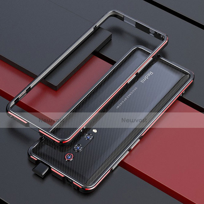 Luxury Aluminum Metal Frame Cover Case for Xiaomi Redmi K20 Red and Black