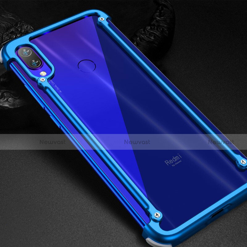 Luxury Aluminum Metal Frame Cover Case for Xiaomi Redmi Note 7 Blue