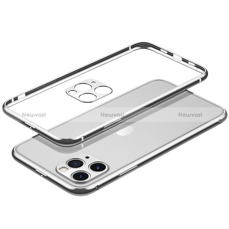 Luxury Aluminum Metal Frame Cover Case JL2 for Apple iPhone 14 Pro Silver