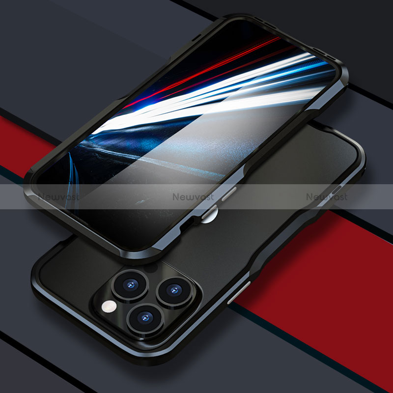 Luxury Aluminum Metal Frame Cover Case LF1 for Apple iPhone 14 Pro Black