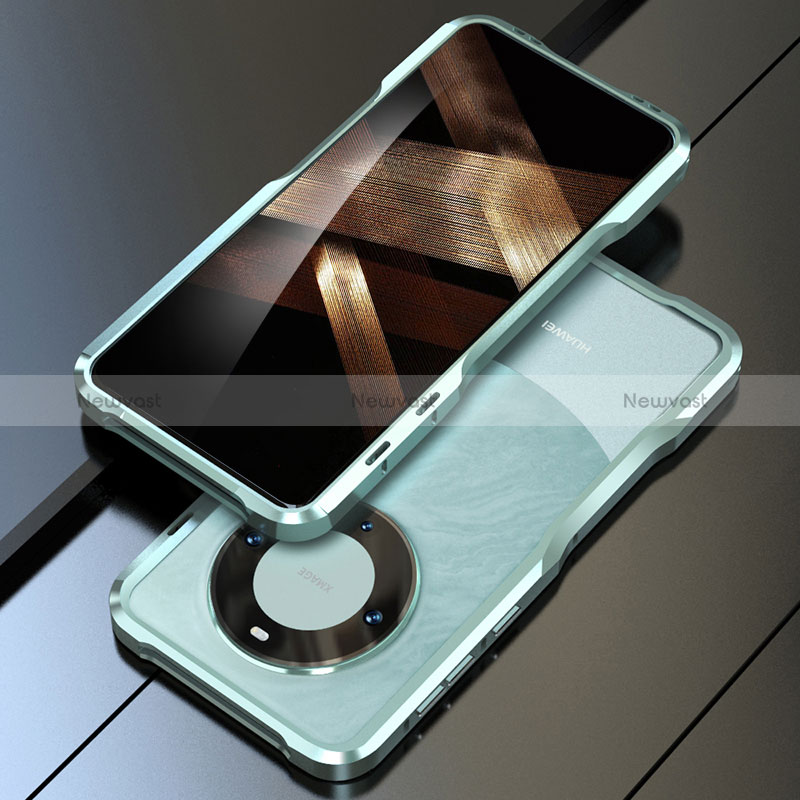 Luxury Aluminum Metal Frame Cover Case LF1 for Huawei Mate 60 Cyan