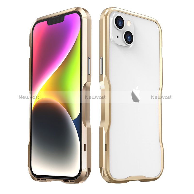 Luxury Aluminum Metal Frame Cover Case LF3 for Apple iPhone 13 Gold