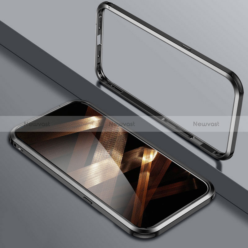 Luxury Aluminum Metal Frame Cover Case LO1 for Apple iPhone 14 Pro Max Black
