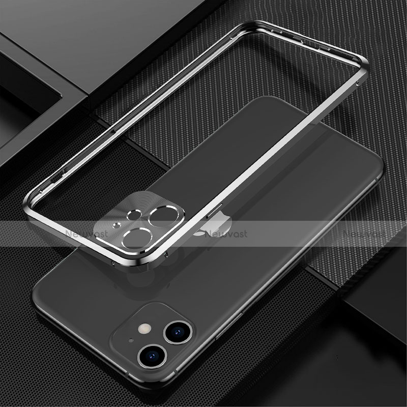 Luxury Aluminum Metal Frame Cover Case N01 for Apple iPhone 12 Black