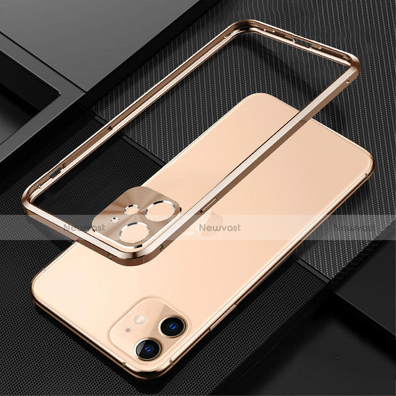 Luxury Aluminum Metal Frame Cover Case N01 for Apple iPhone 12 Mini Gold