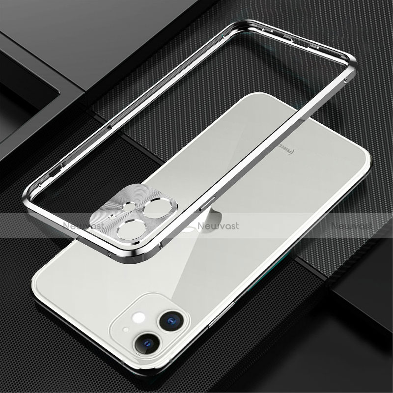Luxury Aluminum Metal Frame Cover Case N01 for Apple iPhone 12 Mini Silver