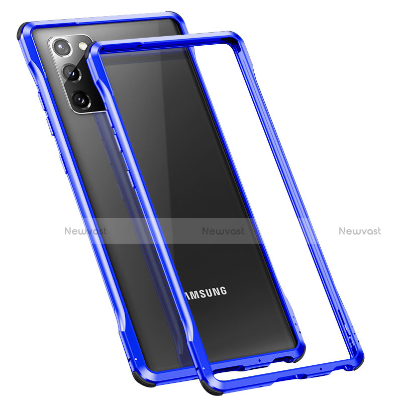 Luxury Aluminum Metal Frame Cover Case N01 for Samsung Galaxy Note 20 5G Blue