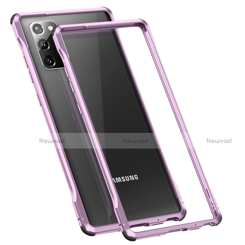 Luxury Aluminum Metal Frame Cover Case N01 for Samsung Galaxy Note 20 5G Clove Purple