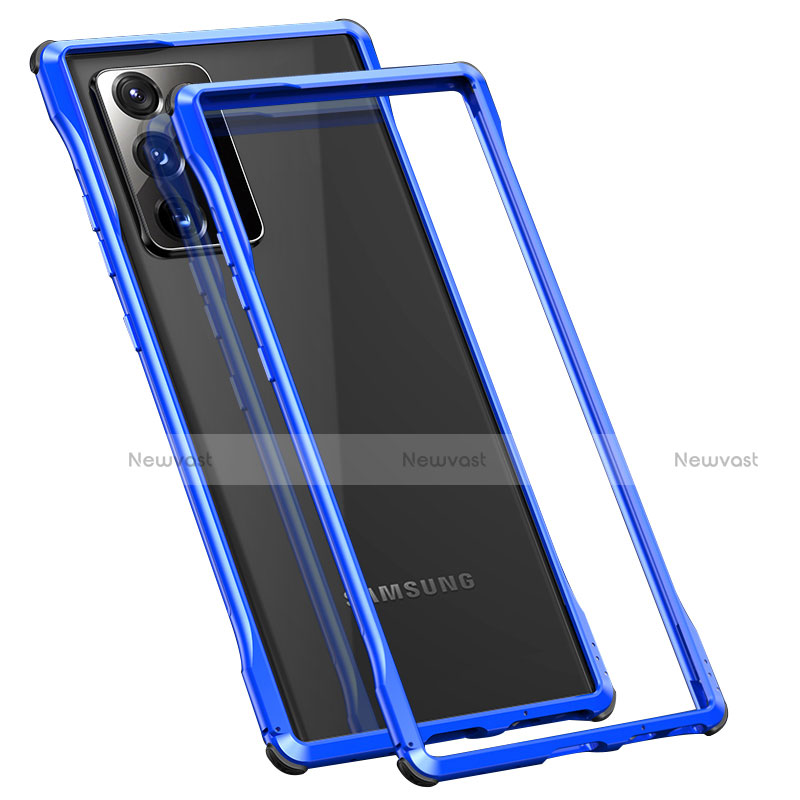 Luxury Aluminum Metal Frame Cover Case N01 for Samsung Galaxy Note 20 Ultra 5G Blue