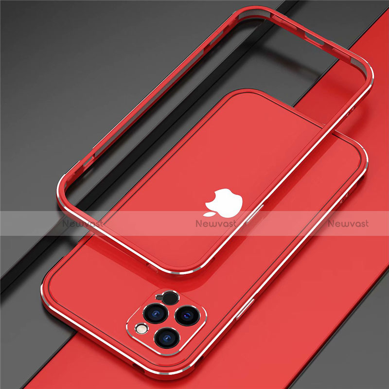 Luxury Aluminum Metal Frame Cover Case N02 for Apple iPhone 12 Pro Max Red