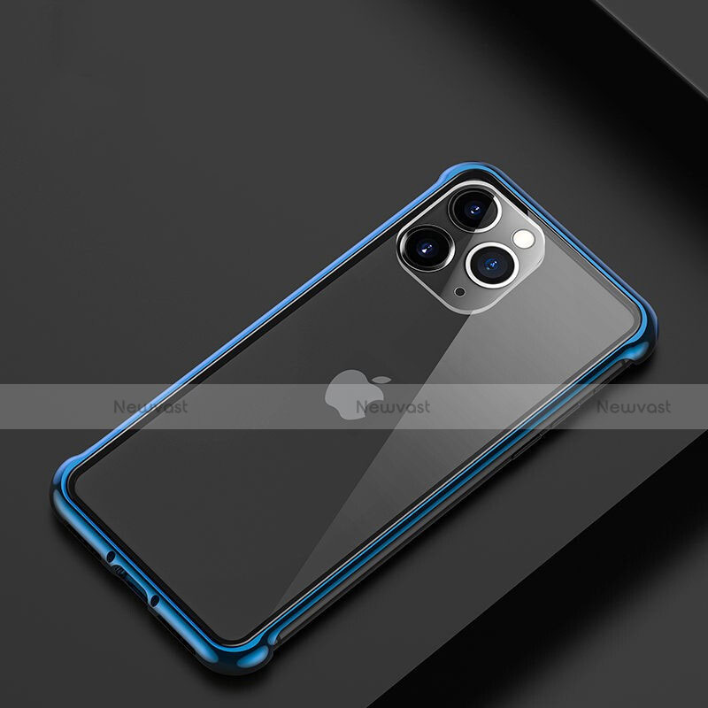 Luxury Aluminum Metal Frame Cover Case T01 for Apple iPhone 11 Pro Blue