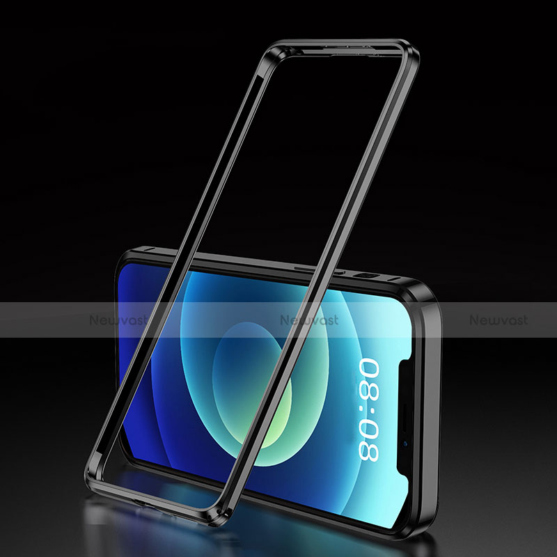Luxury Aluminum Metal Frame Cover Case T01 for Apple iPhone 12 Mini Black