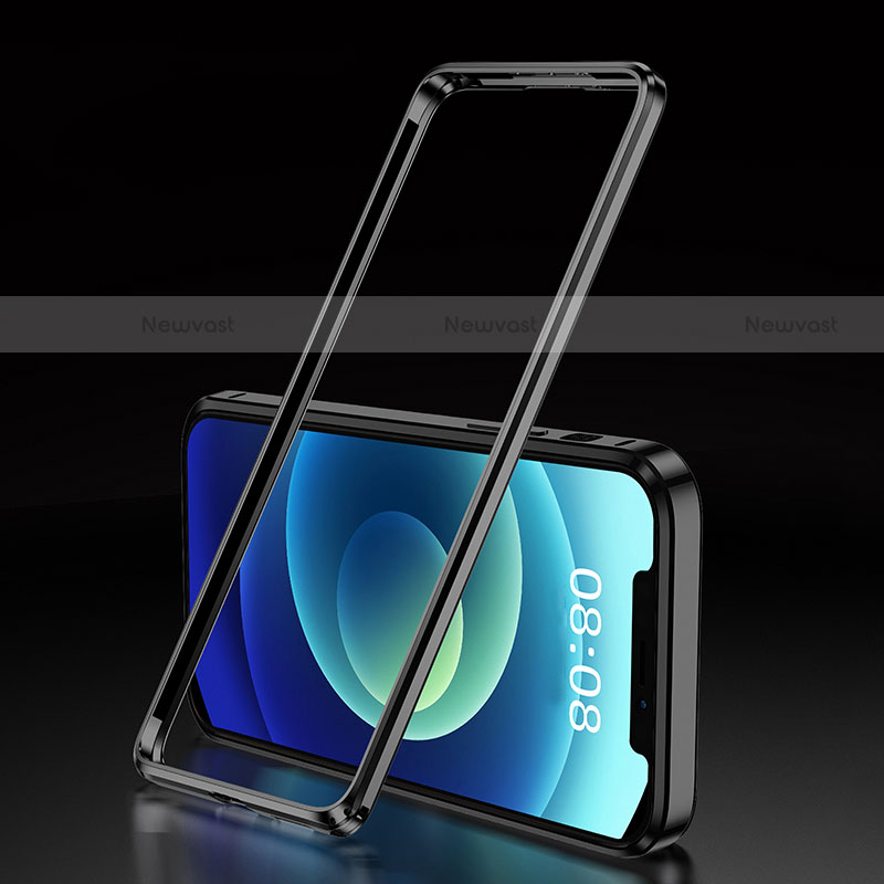 Luxury Aluminum Metal Frame Cover Case T01 for Apple iPhone 12 Pro Black