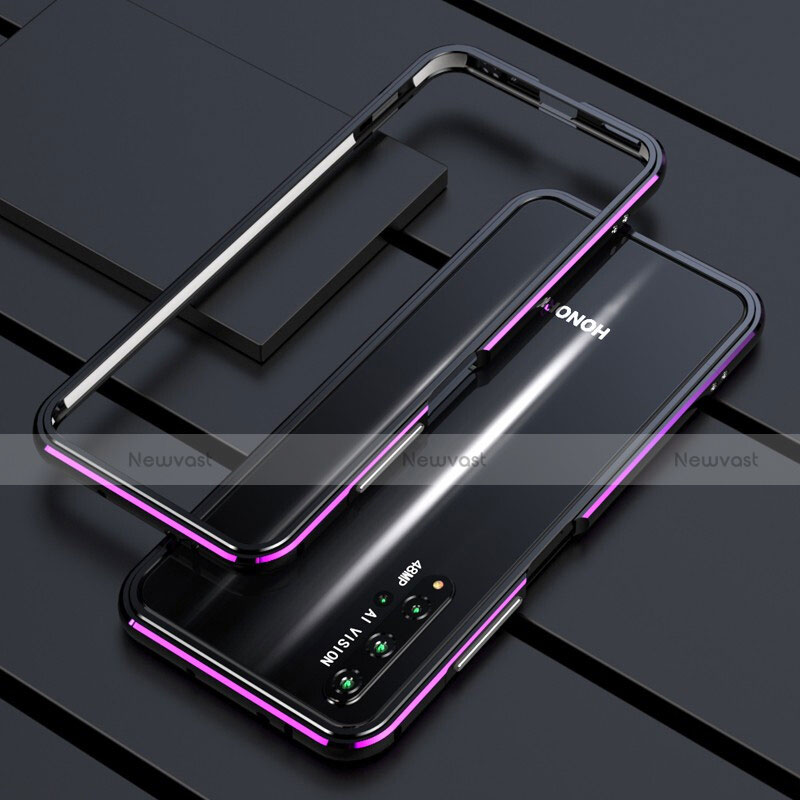 Luxury Aluminum Metal Frame Cover Case T01 for Huawei Honor 20 Purple