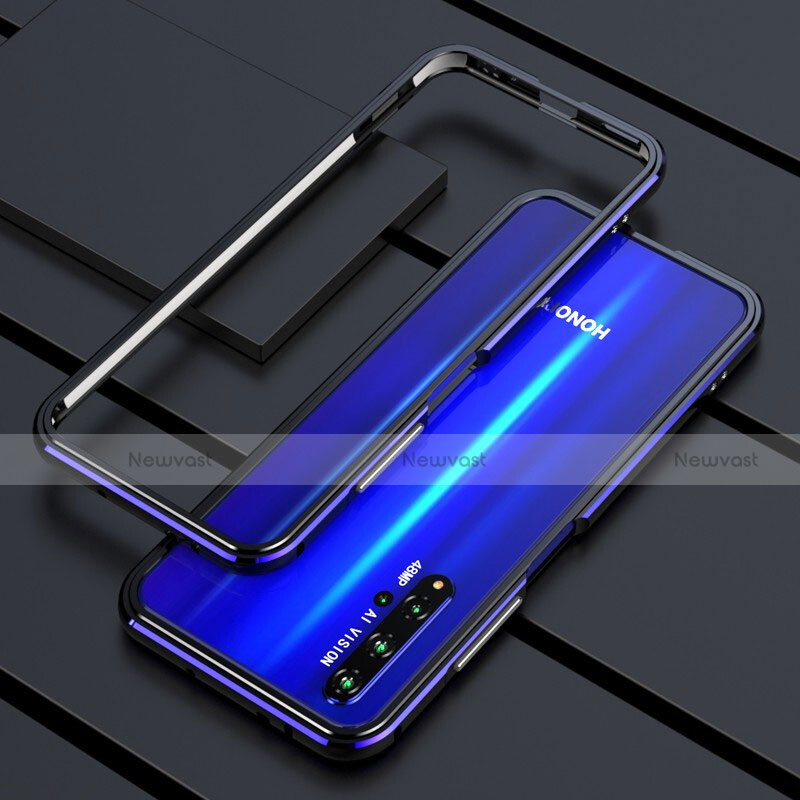 Luxury Aluminum Metal Frame Cover Case T01 for Huawei Honor 20S Blue and Black