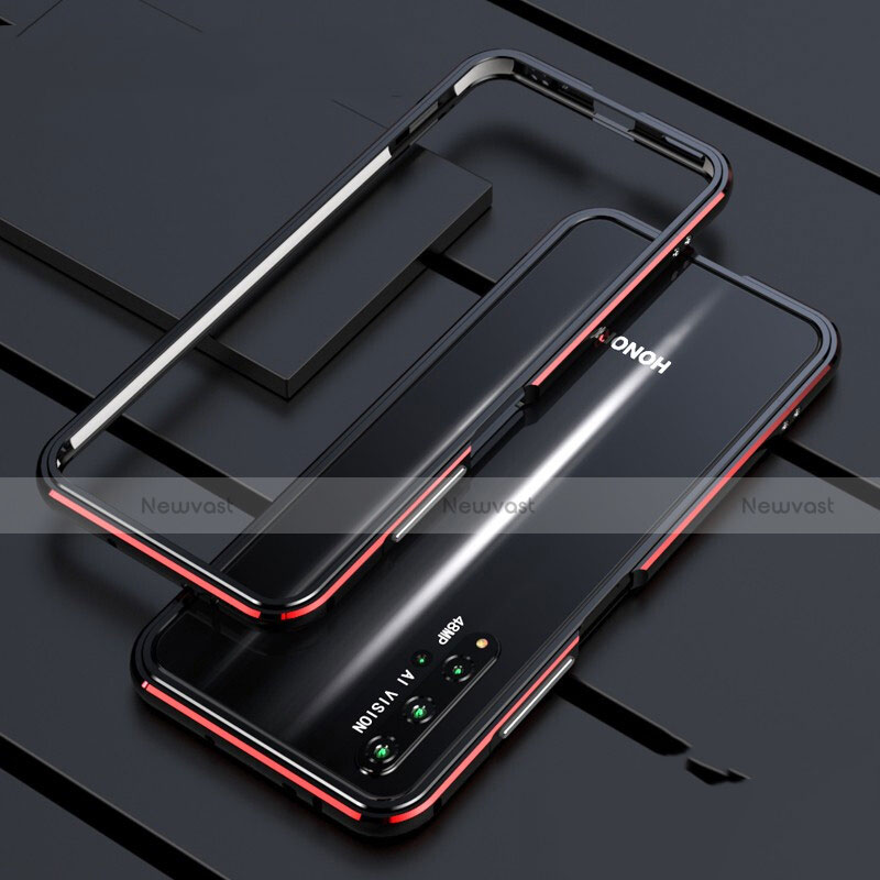 Luxury Aluminum Metal Frame Cover Case T01 for Huawei Nova 5T Red and Black
