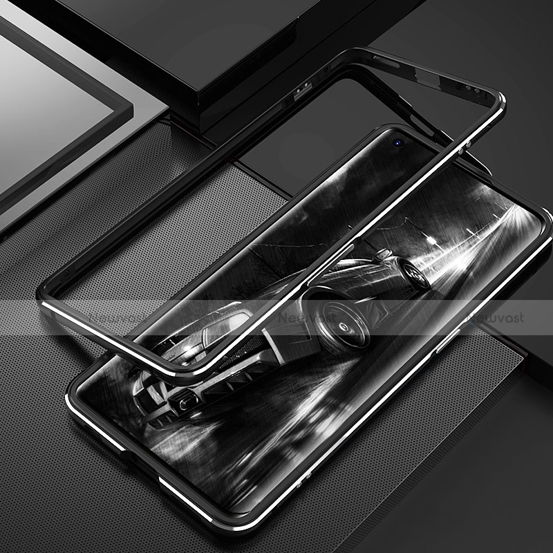 Luxury Aluminum Metal Frame Cover Case T01 for Oppo Find X2 Black