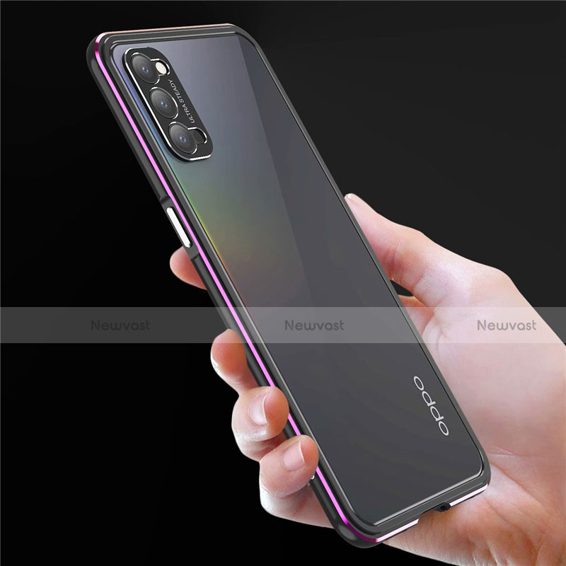 Luxury Aluminum Metal Frame Cover Case T01 for Oppo Reno4 5G