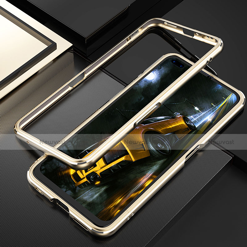 Luxury Aluminum Metal Frame Cover Case T01 for Realme X50 Pro 5G Gold