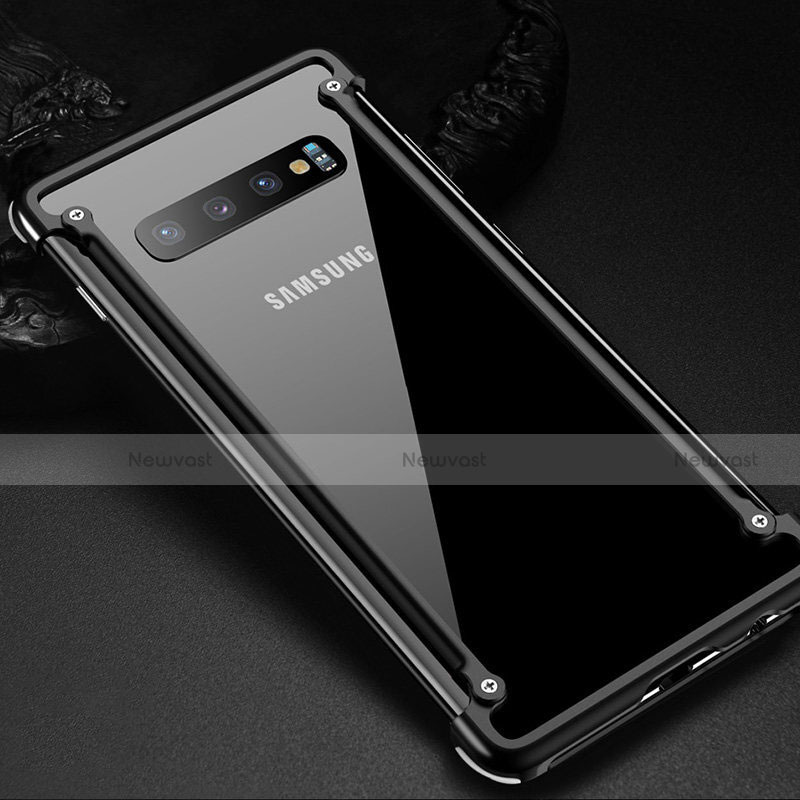 Luxury Aluminum Metal Frame Cover Case T01 for Samsung Galaxy S10 Plus Black