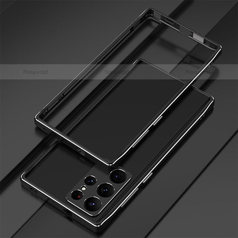 Luxury Aluminum Metal Frame Cover Case T01 for Samsung Galaxy S21 Ultra 5G Black