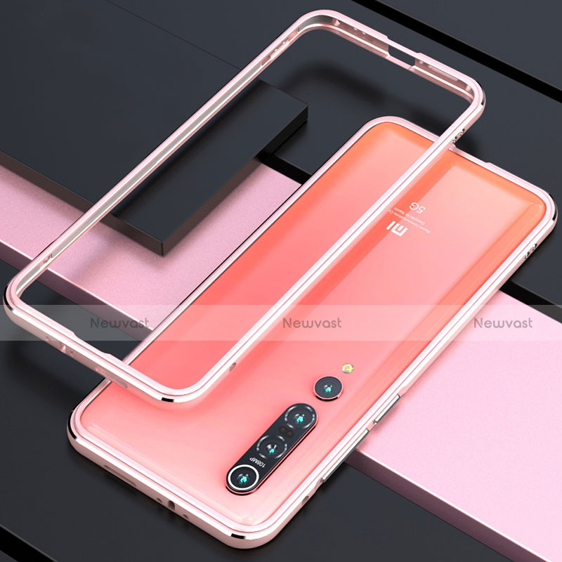 Luxury Aluminum Metal Frame Cover Case T01 for Xiaomi Mi 10 Pro Pink