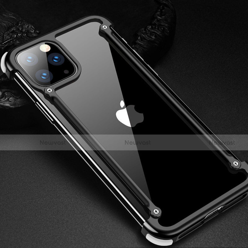 Luxury Aluminum Metal Frame Cover Case T02 for Apple iPhone 11 Pro Max Black