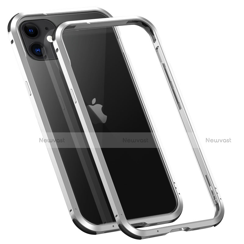 Luxury Aluminum Metal Frame Cover Case T02 for Apple iPhone 12 Mini Silver
