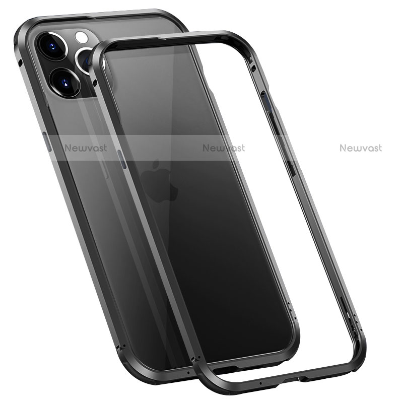 Luxury Aluminum Metal Frame Cover Case T02 for Apple iPhone 12 Pro Black