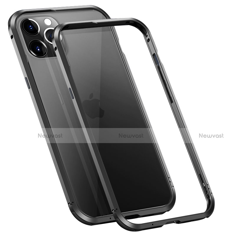 Luxury Aluminum Metal Frame Cover Case T02 for Apple iPhone 12 Pro Max Black