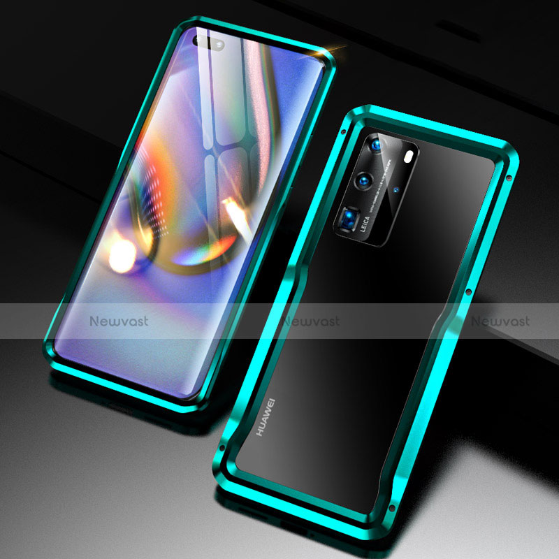 Luxury Aluminum Metal Frame Cover Case T02 for Huawei P40 Pro Green