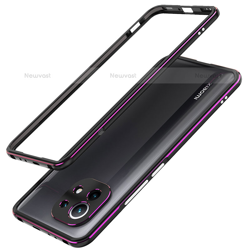 Luxury Aluminum Metal Frame Cover Case T02 for Xiaomi Mi 11 5G Purple