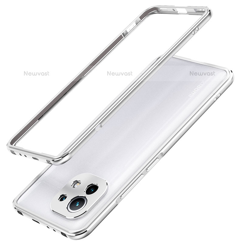 Luxury Aluminum Metal Frame Cover Case T02 for Xiaomi Mi 11 5G Silver