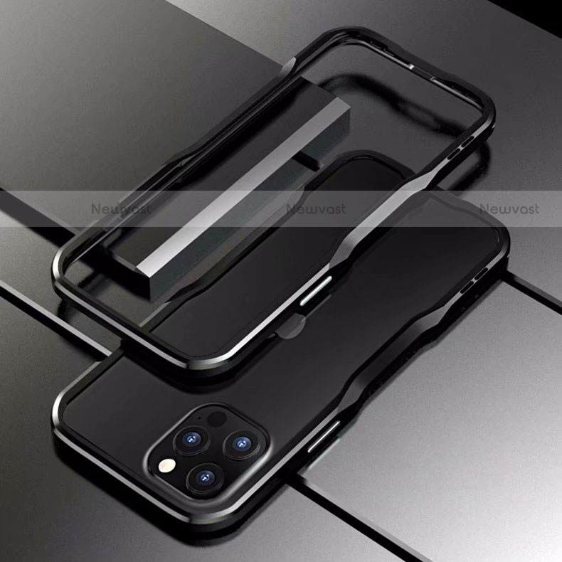 Luxury Aluminum Metal Frame Cover Case T03 for Apple iPhone 12 Pro Black