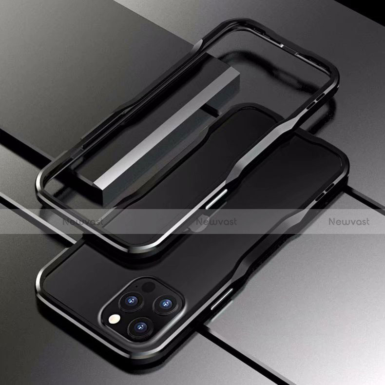 Luxury Aluminum Metal Frame Cover Case T03 for Apple iPhone 12 Pro Max Black