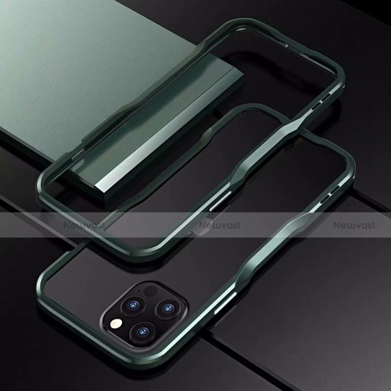 Luxury Aluminum Metal Frame Cover Case T03 for Apple iPhone 12 Pro Max Midnight Green