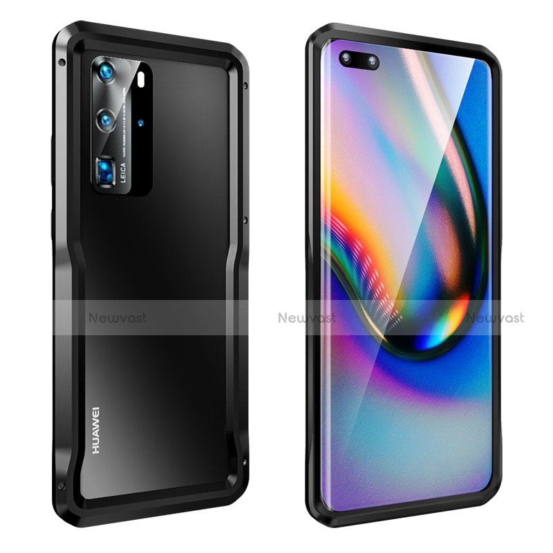 Luxury Aluminum Metal Frame Cover Case T03 for Huawei P40 Pro Black