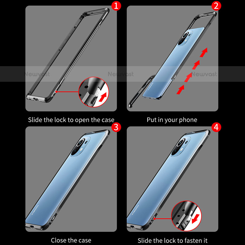 Luxury Aluminum Metal Frame Cover Case T03 for Xiaomi Mi 11 Lite 4G