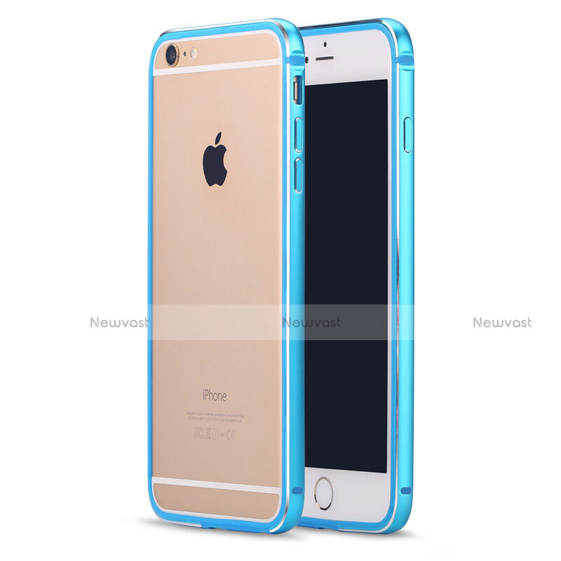 Luxury Aluminum Metal Frame Cover for Apple iPhone 6 Plus Sky Blue