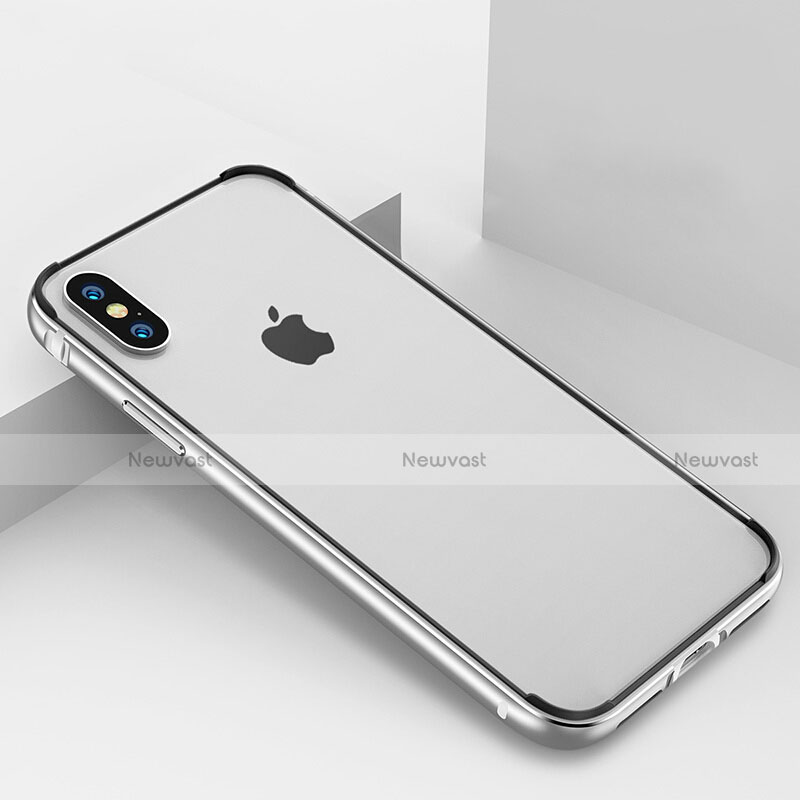Luxury Aluminum Metal Frame Cover for Apple iPhone X Silver