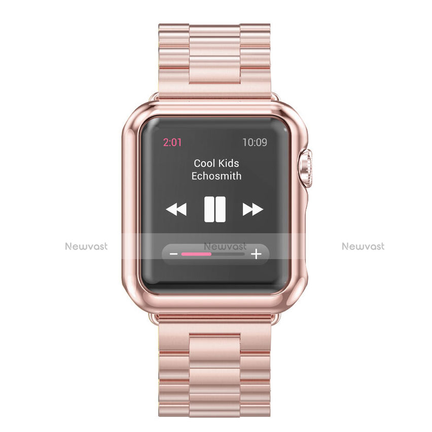 Luxury Aluminum Metal Frame Cover for Apple iWatch 3 42mm Pink
