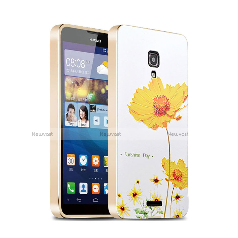 Luxury Aluminum Metal Frame Cover for Huawei Ascend Mate 2 Gold