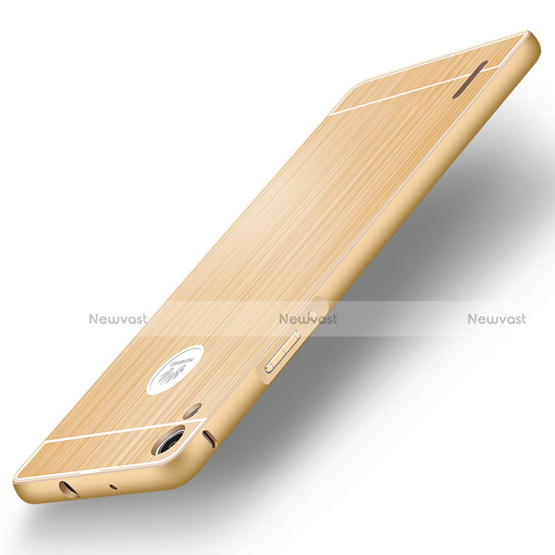 Luxury Aluminum Metal Frame Cover for Huawei Ascend P7 Gold