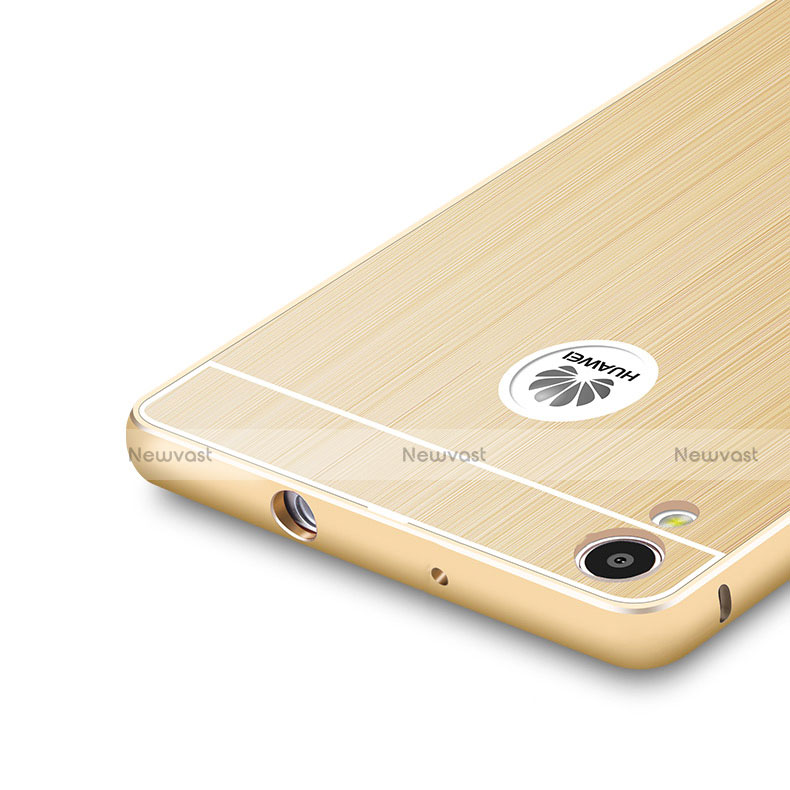 Luxury Aluminum Metal Frame Cover for Huawei Ascend P7 Gold