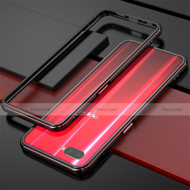 Luxury Aluminum Metal Frame Cover for Oppo R15X Red and Black
